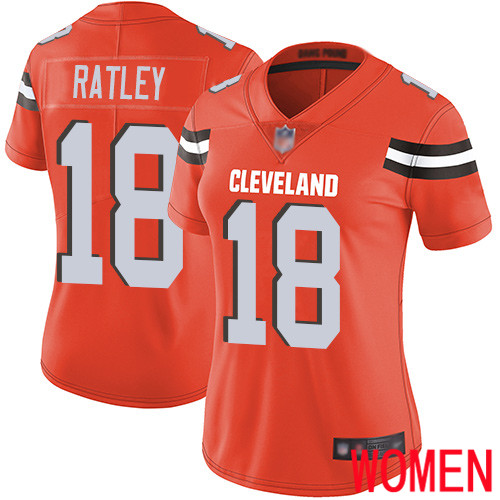 Cleveland Browns Damion Ratley Women Orange Limited Jersey #18 NFL Football Alternate Vapor Untouchable